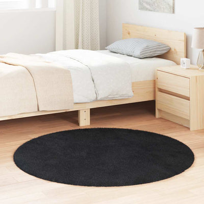 Vidaxx tappeto a pelo lungo navarra 120x120 cm poliestere nero