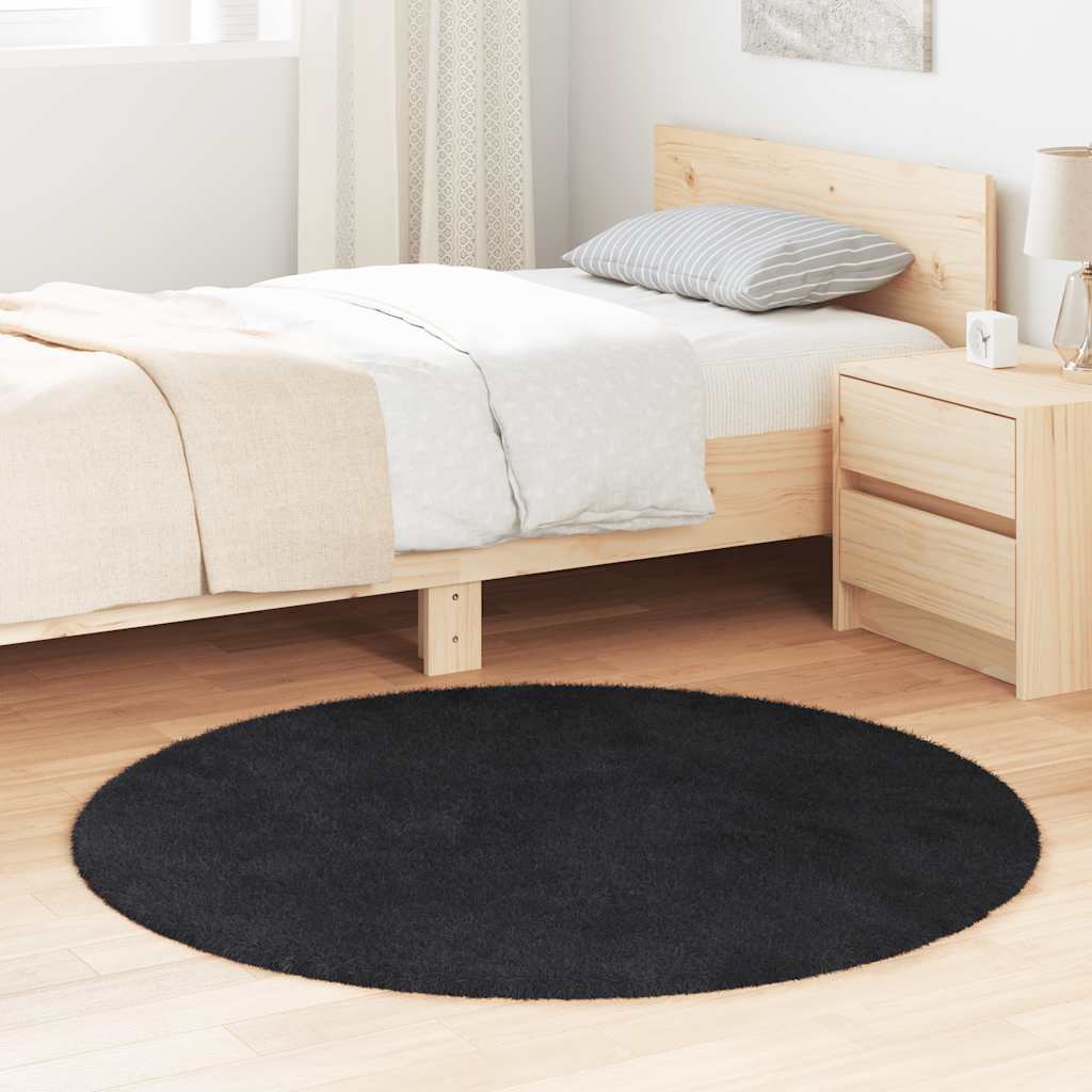 Vidaxx tappeto a pelo lungo navarra 120x120 cm poliestere nero