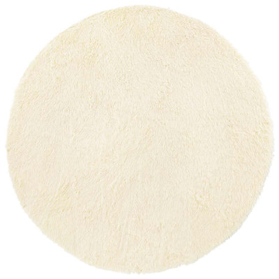Vidaxl hoogpolig vloerkleed navarra 120x120 cm polyester crèmekleurig