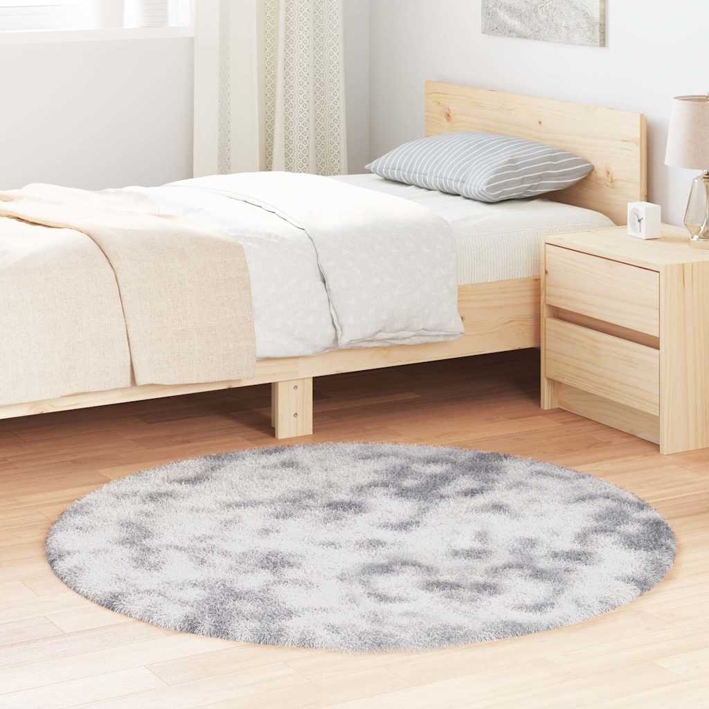 Vidaxx alfombra de pelo largo navarra 120x120 cm poliéster gris plata