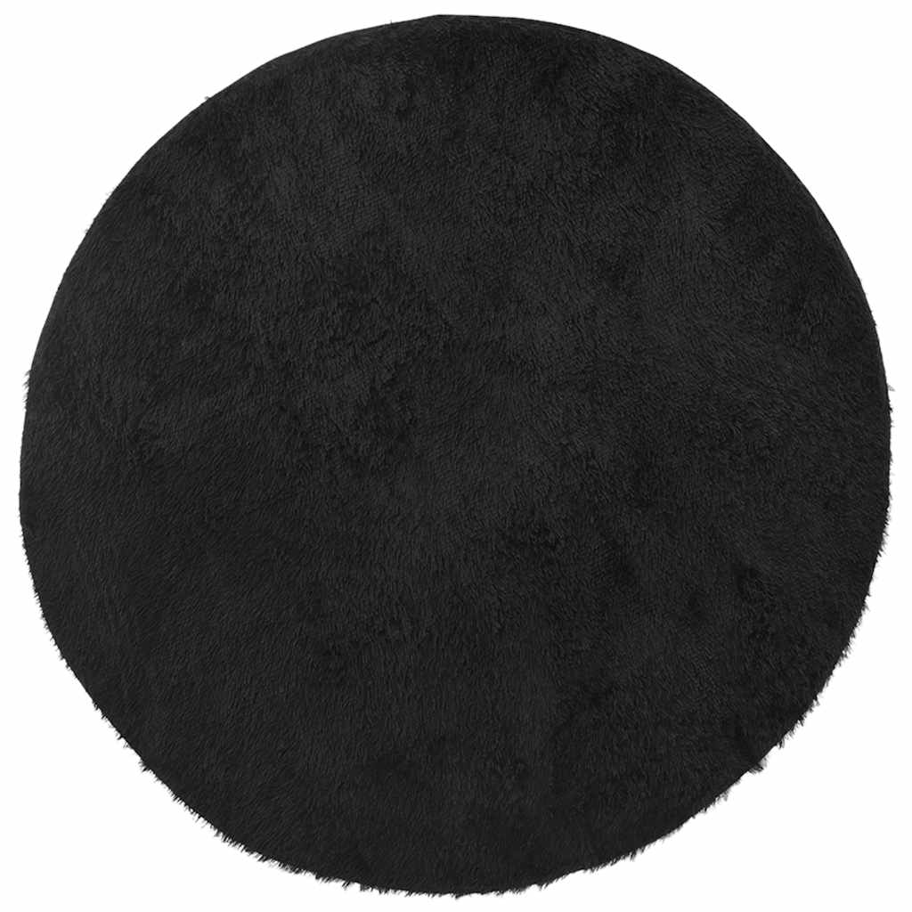 Vidaxx alfombra de pelo largo navarra 160x160 cm poliéster negro