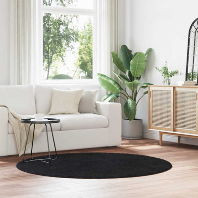Vidaxx tappeto a pelo lungo navarra 160x160 cm poliestere nero