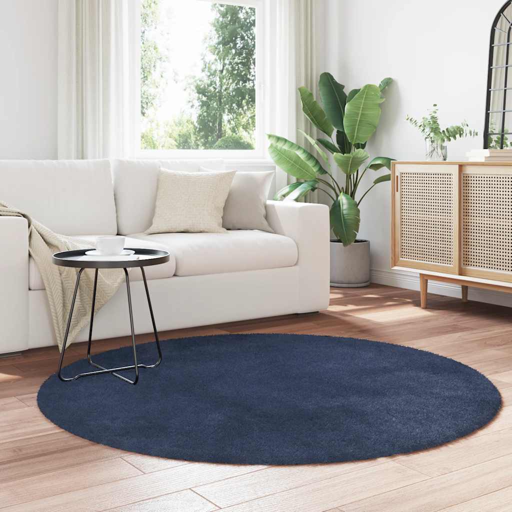 Tappeto Vidaxx a pelo lungo navarra 160x160 cm poliestere blu navy