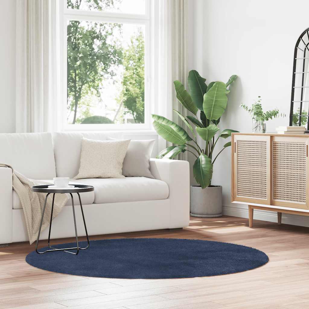 Tappeto Vidaxx a pelo lungo navarra 160x160 cm poliestere blu navy