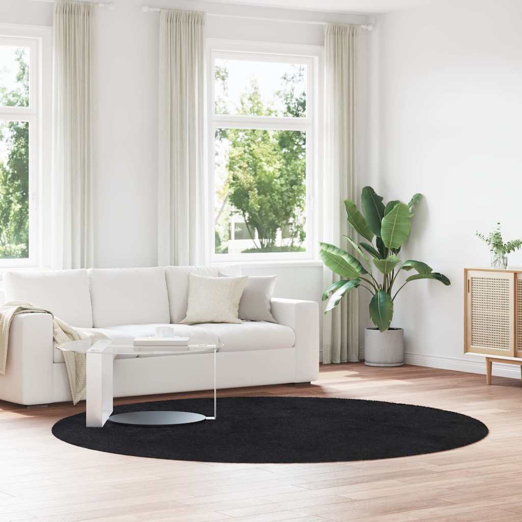 Vidaxx alfombra de pelo largo navarra 240x240 cm poliéster negro
