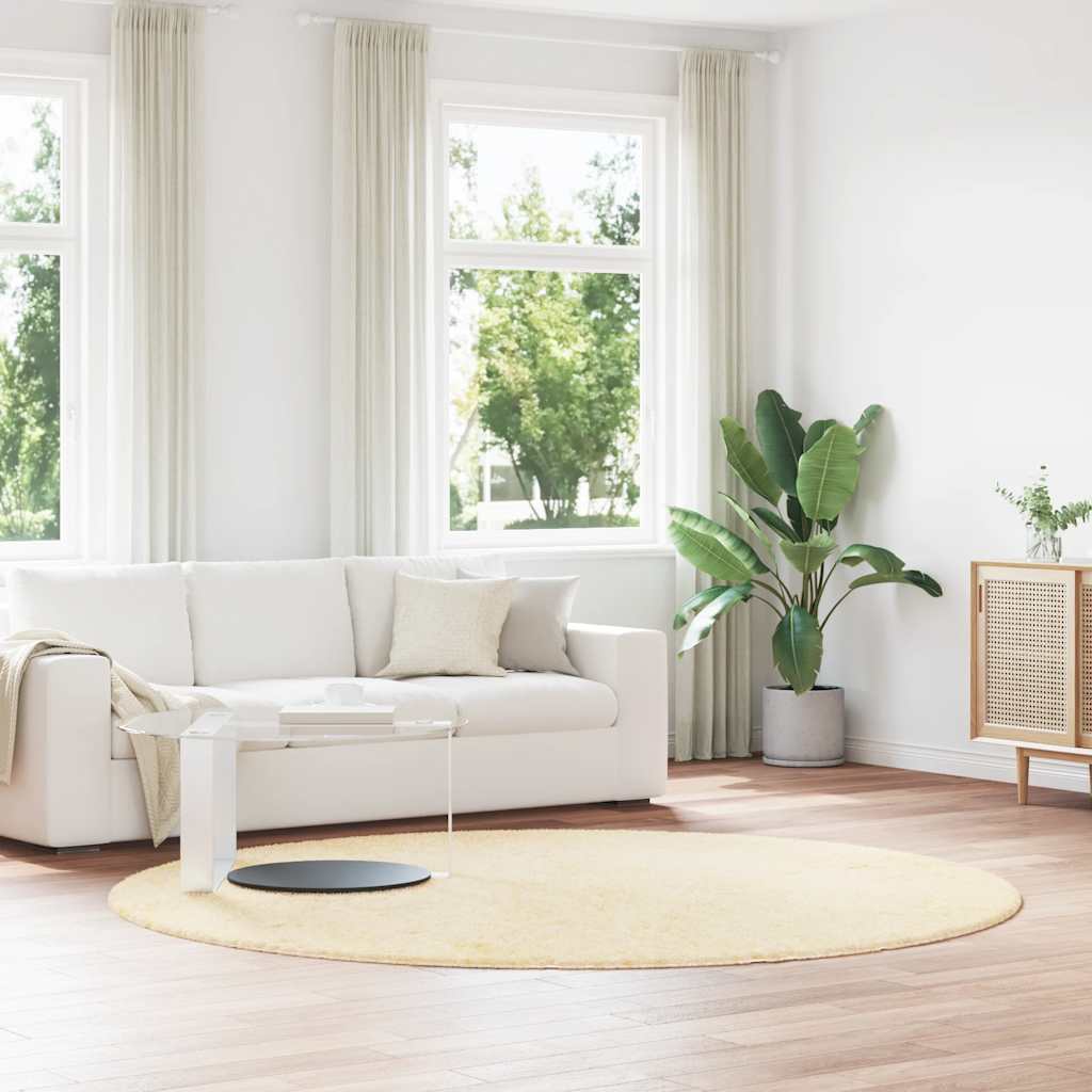 Vidaxx alfombra de pelo largo navarra 240x240 cm poliéster color crema