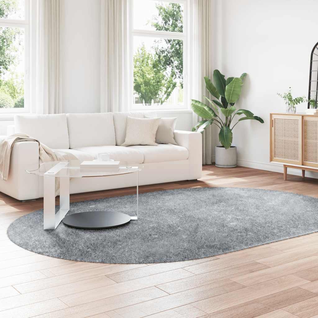 Vidaxx alfombra de pelo largo navarra 300x200 cm poliéster gris claro