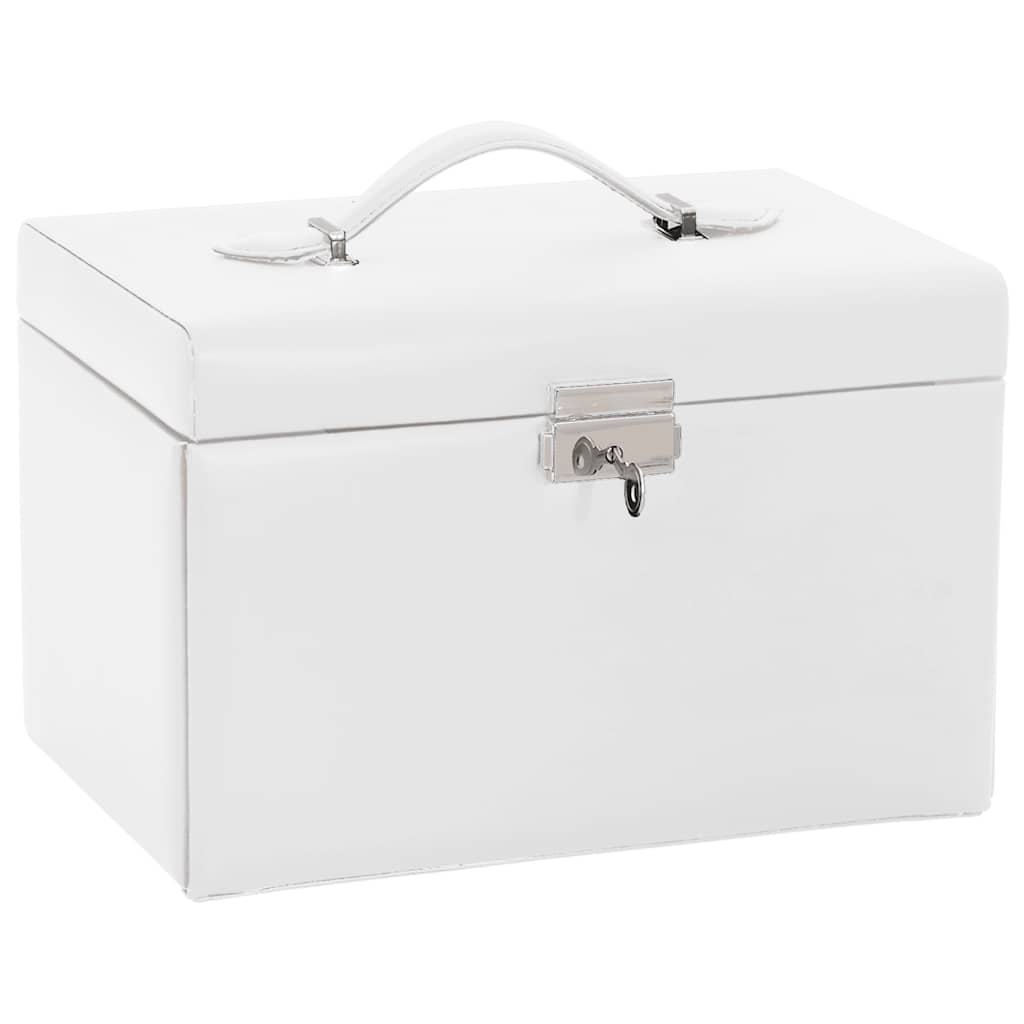 Vidaxx joyero 3 capas con espejo con cerradura 26x18x17,5 cm blanco