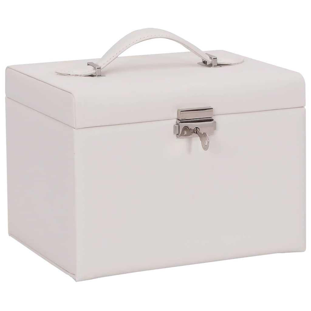 Vidaxx joyero 4 capas espejo con cerradura 22,5x17,5x16,5 cm blanco