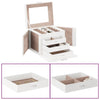 Vidaxx joyero 4 capas espejo con cerradura 22,5x17,5x16,5 cm blanco