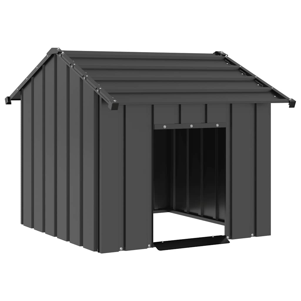 Loft per cani Vidaxl con tetto 85x107x81 cm in acciaio zincato