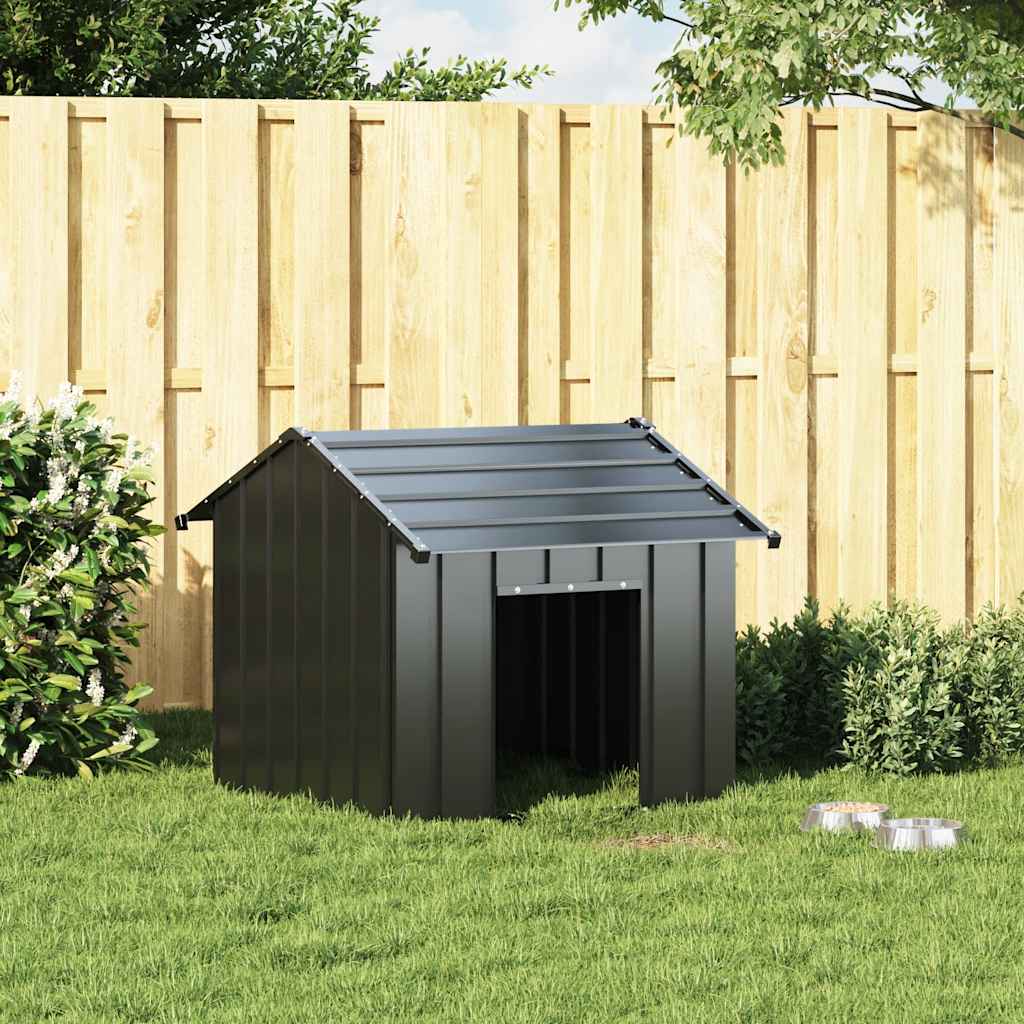 Loft per cani Vidaxl con tetto 85x107x81 cm in acciaio zincato