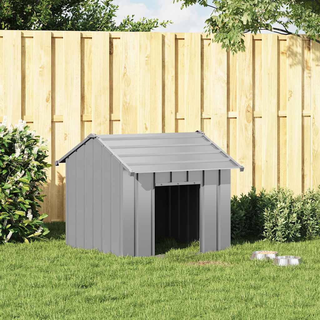 Loft per cani Vidaxl con tetto 85x107x81 cm in acciaio zincato