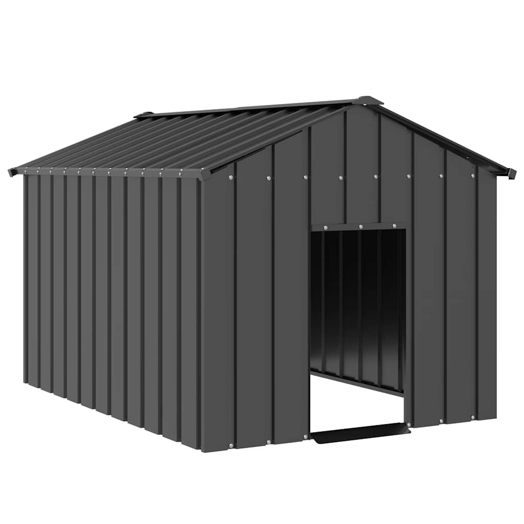 Loft per cani Vidaxl con tetto 113x153x101 cm in acciaio zincato