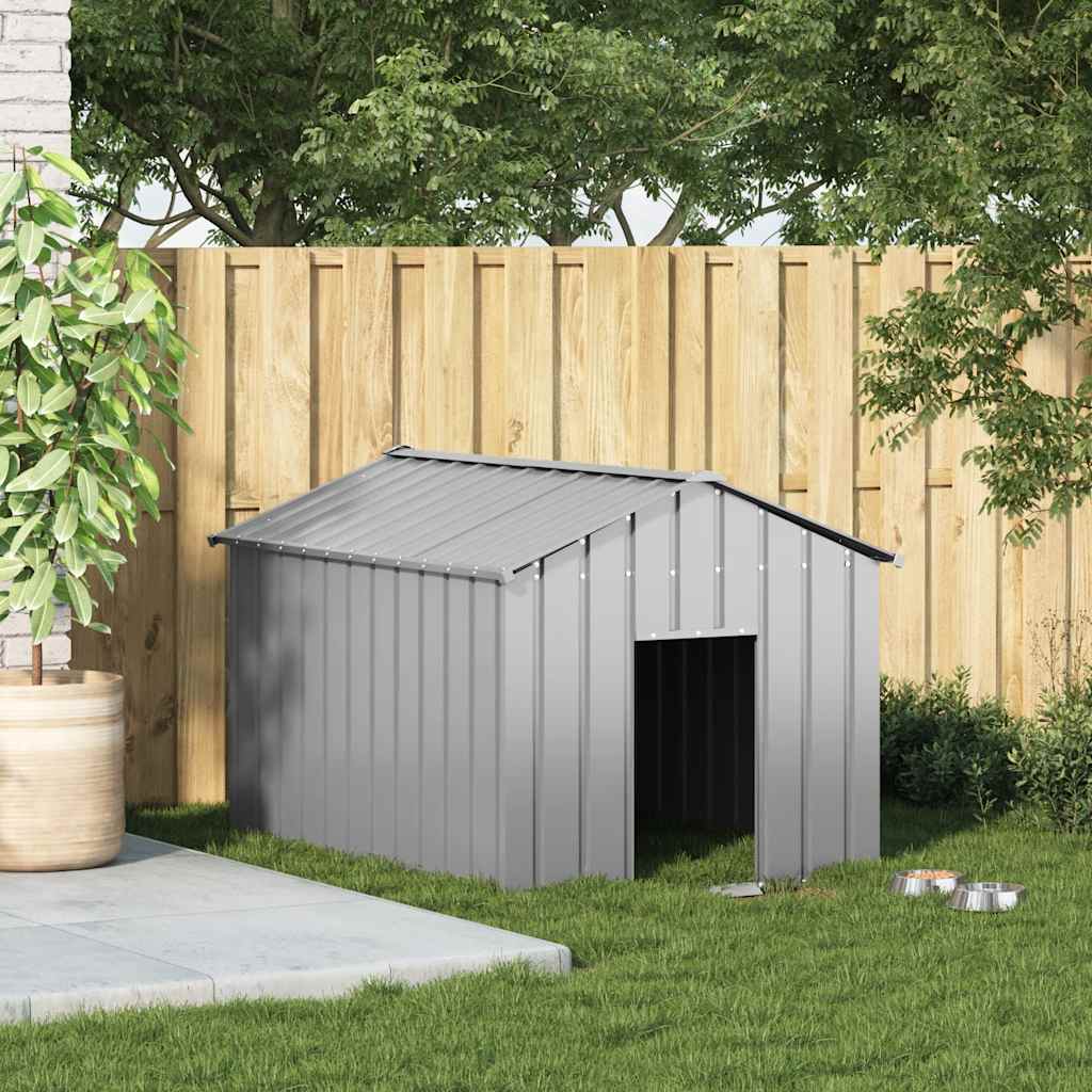 Loft per cani Vidaxl con tetto 113x153x101 cm in acciaio zincato
