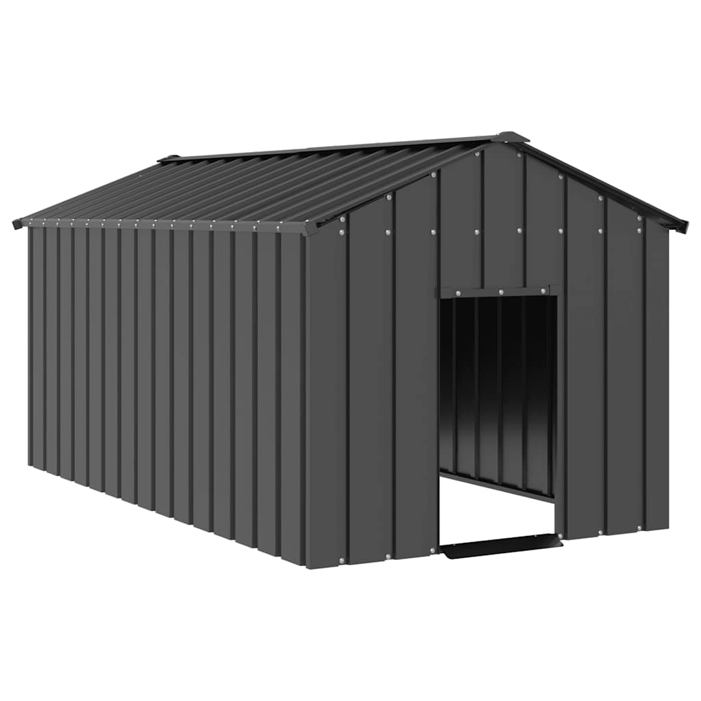 Loft per cani Vidaxl con tetto 114x202x101 cm in acciaio zincato