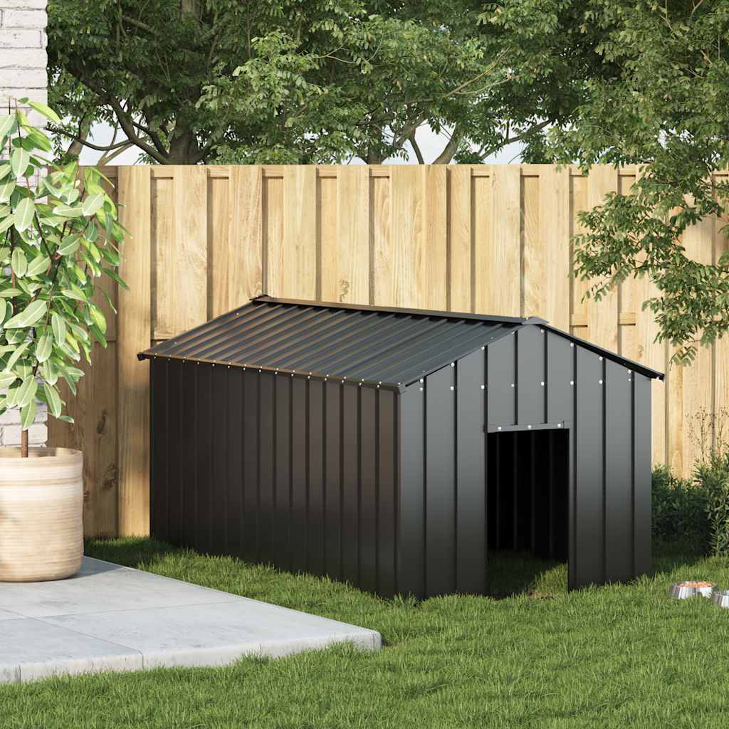 Loft per cani Vidaxl con tetto 114x202x101 cm in acciaio zincato