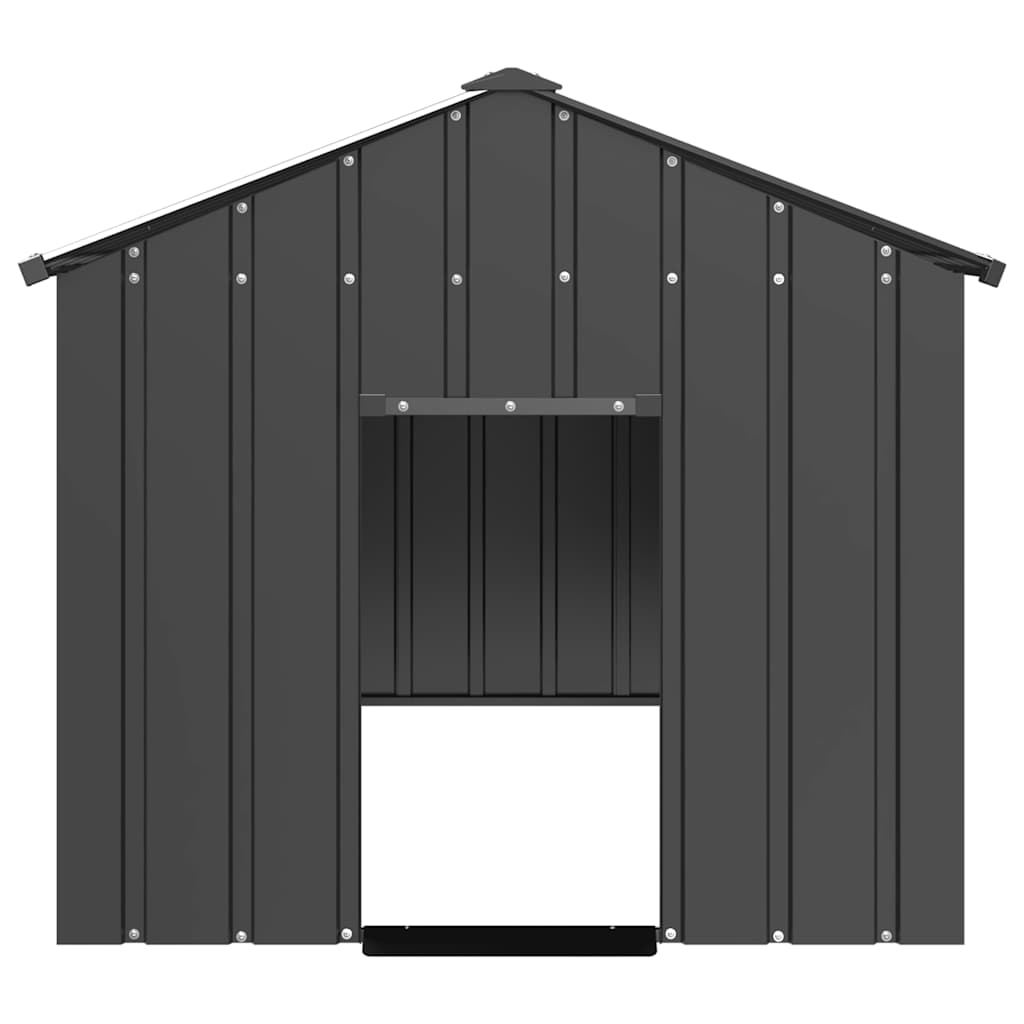 Loft per cani Vidaxl con tetto 114x202x101 cm in acciaio zincato