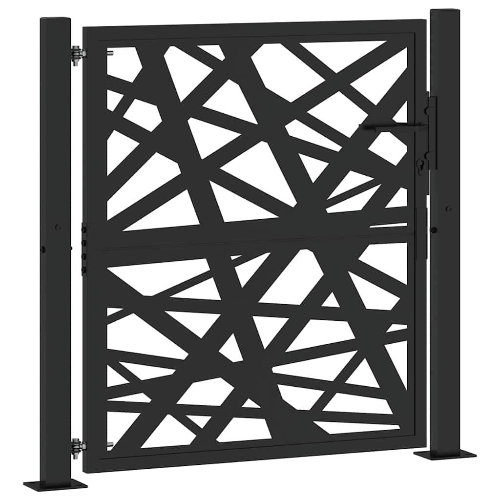 Cancello Vidaxxl con design luminoso 100x100 cm acciaio nero