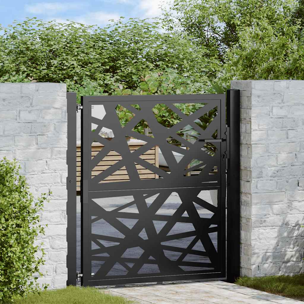 Cancello Vidaxxl con design luminoso 100x100 cm acciaio nero