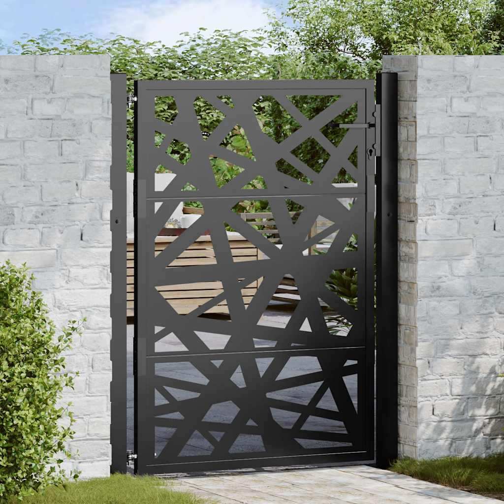 Cancello Vidaxxl con design luminoso 100x125 cm acciaio nero