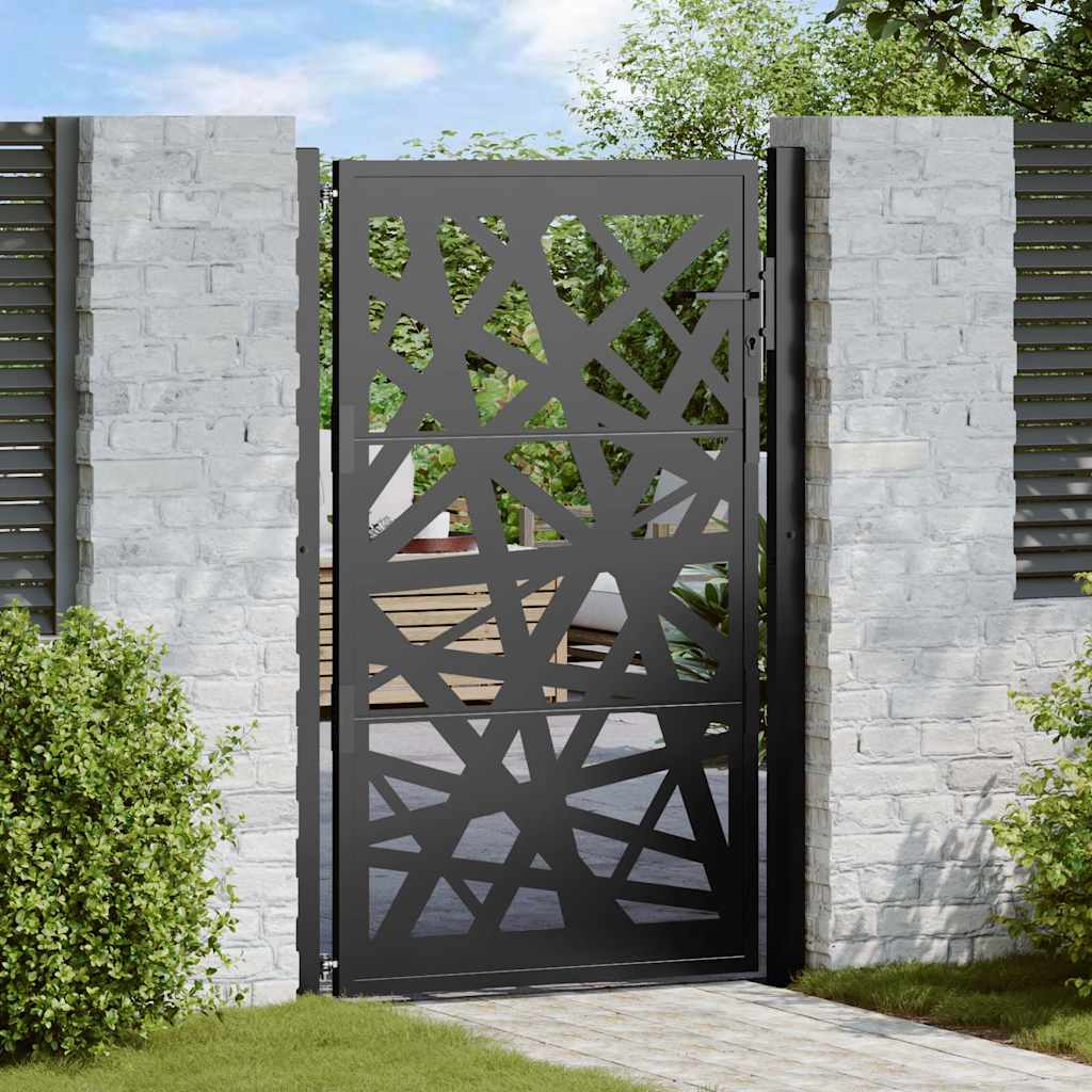 Cancello Vidaxxl con design luminoso 100x150 cm acciaio nero