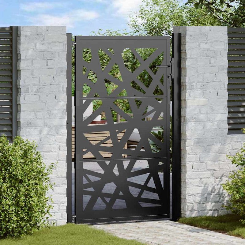 Cancello Vidaxxl con design luminoso 100x150 cm acciaio nero