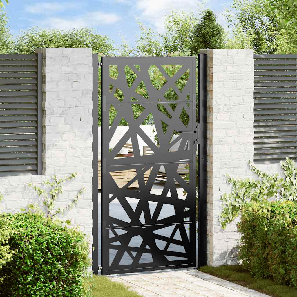 Cancello Vidaxxl con design luminoso 100x175 cm acciaio nero