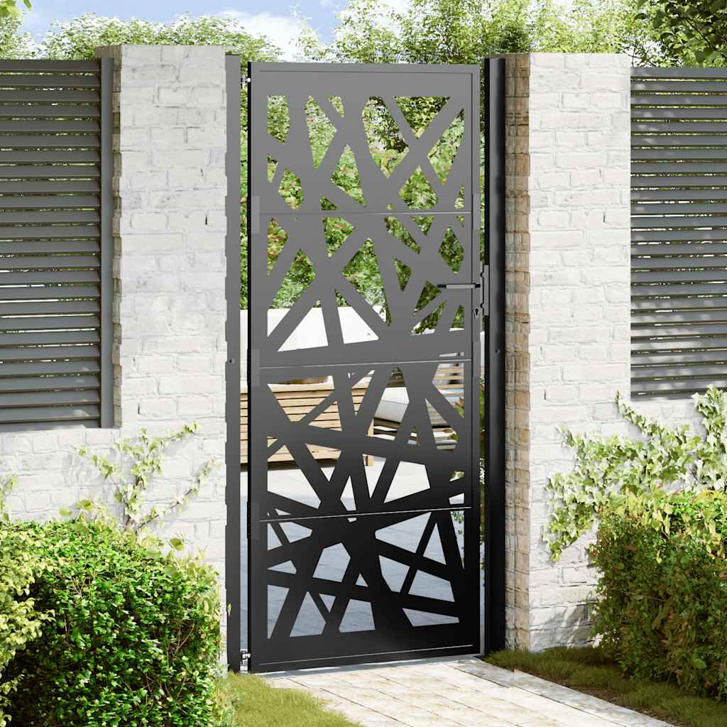 Cancello Vidaxxl con design luminoso 100x200 cm acciaio nero