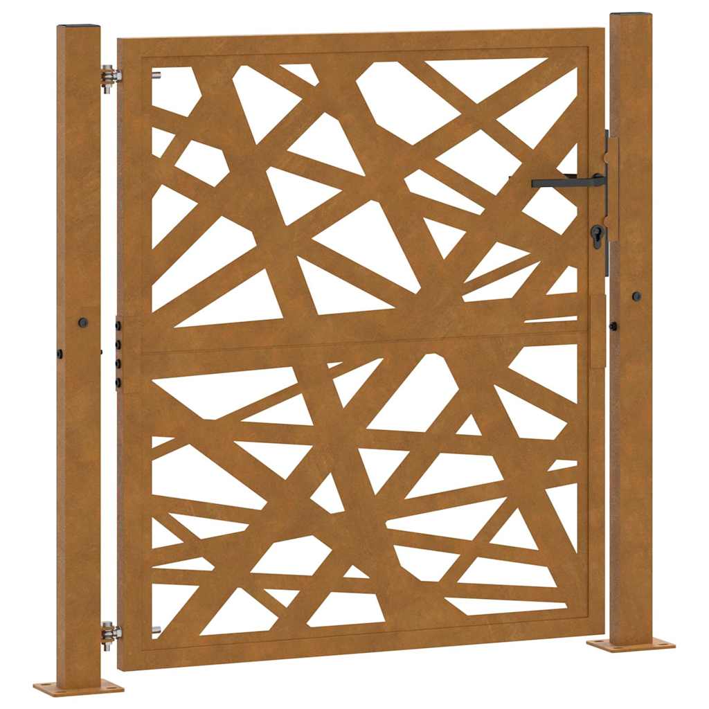 Vidaxl poort met lichtontwerp 100x100 cm weervast staal