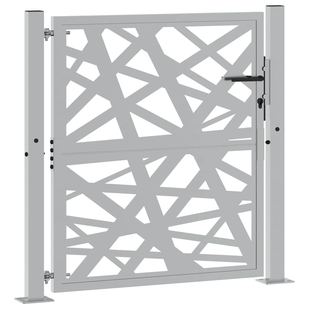 Vidaxl poort met lichtontwerp 100x100 cm weervast staal