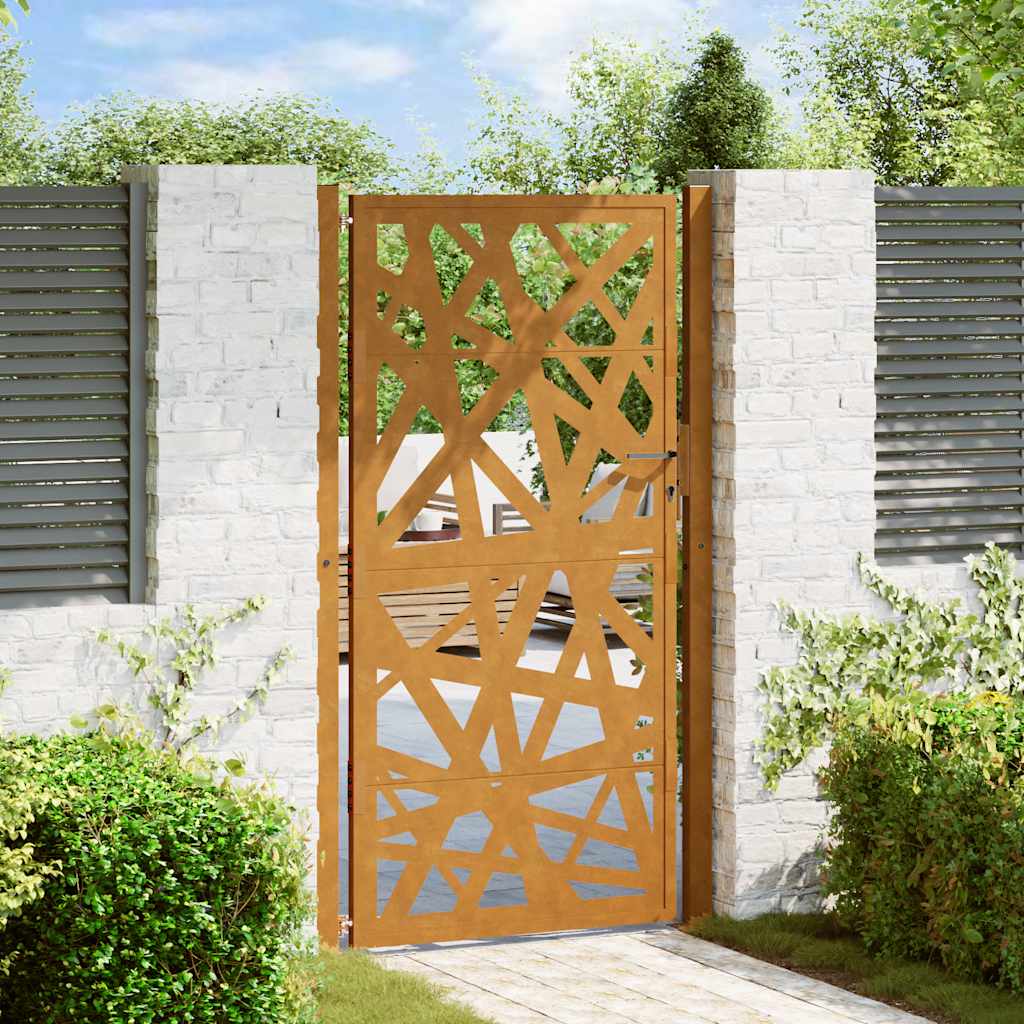Cancello Vidaxxl con design illuminotecnico 100x175 cm in acciaio resistente alle intemperie