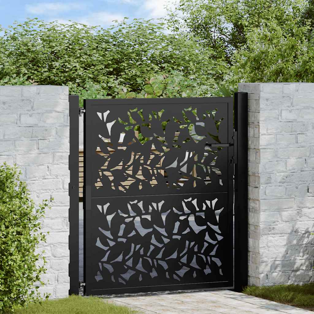 Puerta vidaxxl con diseño de hoja 100x100 cm acero negro