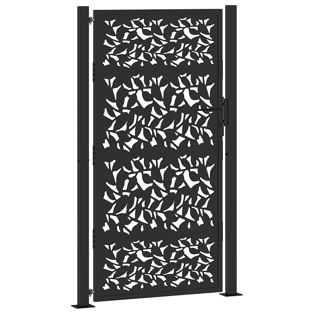 Cancello Vidaxxl con design a battente 100x175 cm acciaio nero