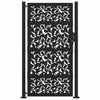 Vidaxl poort met bladontwerp 100x175 cm staal zwart