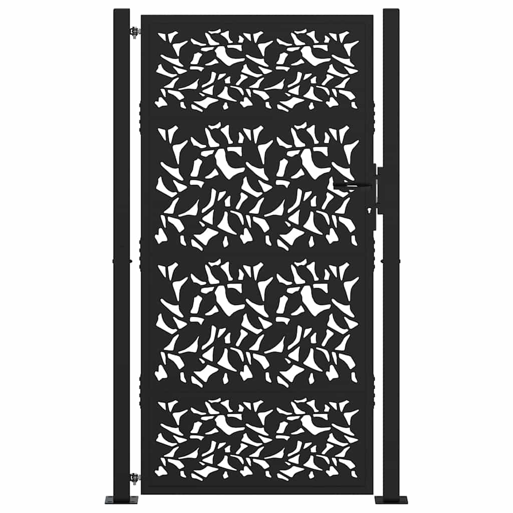 Cancello Vidaxxl con design a battente 100x175 cm acciaio nero
