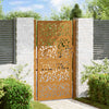 Vidaxl poort met bladontwerp 100x175 cm weervast staal