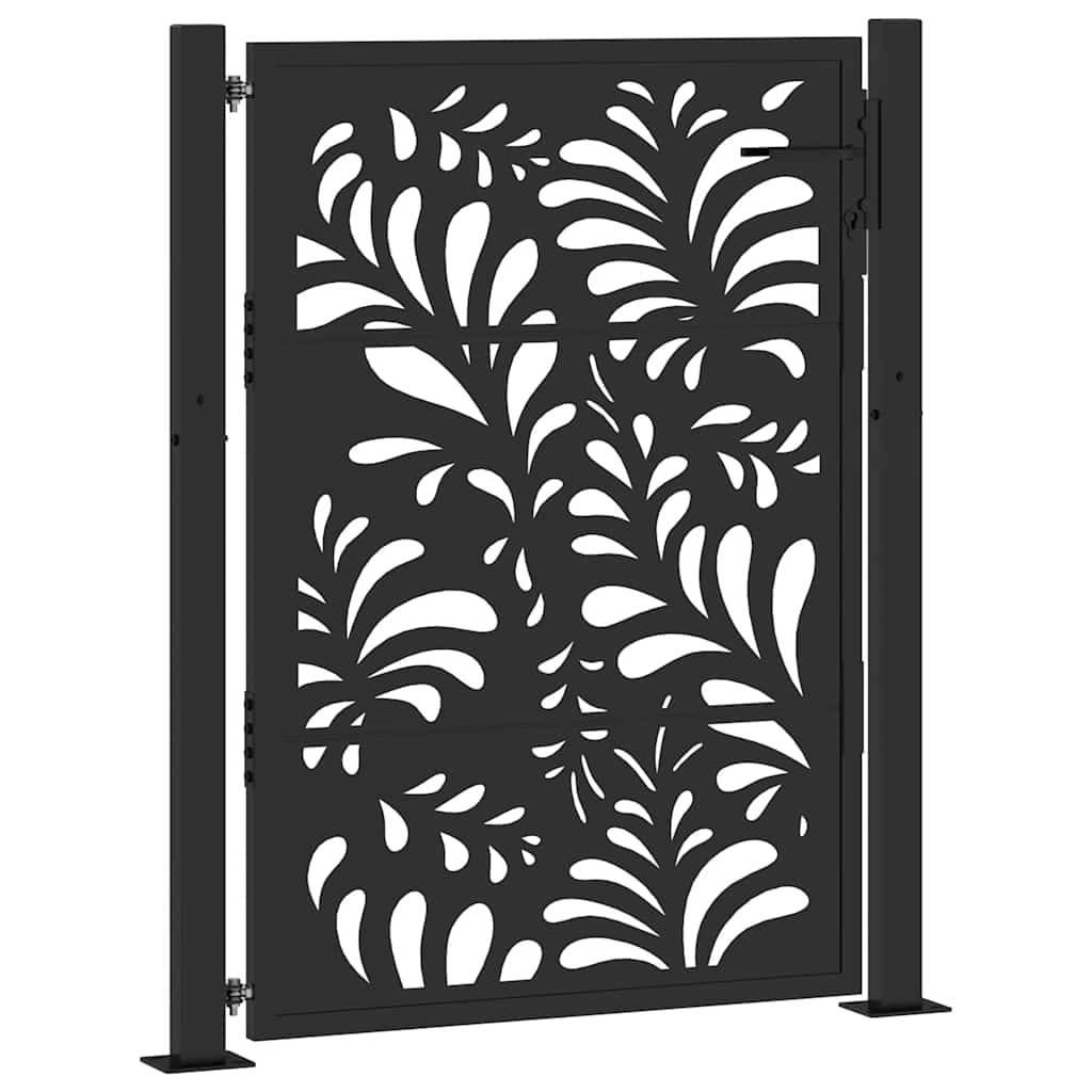 Cancello Vidaxxl con design a onda 100x125 cm acciaio nero