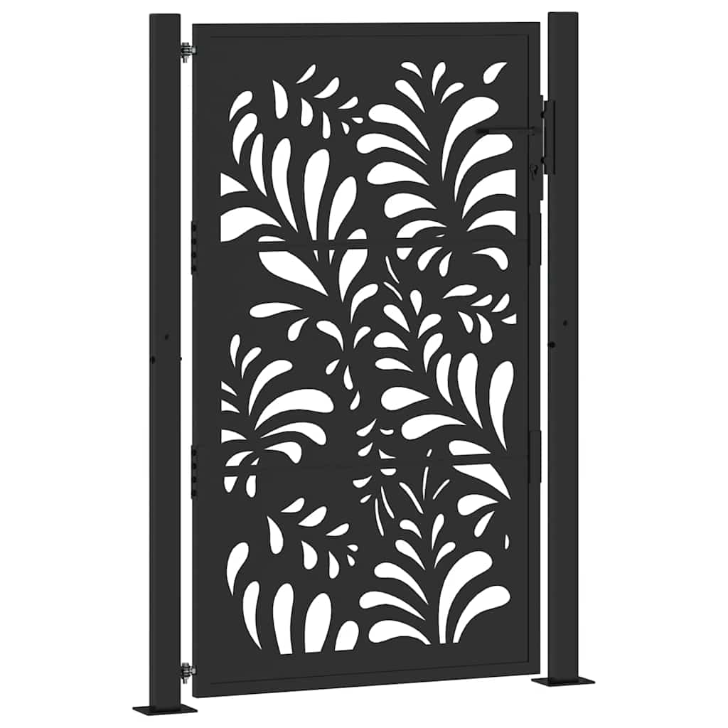 Cancello Vidaxxl con design ad onda 100x150 cm acciaio nero