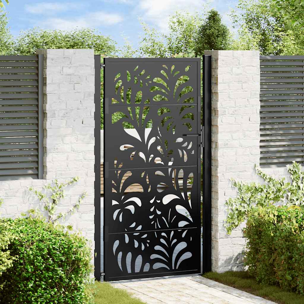 Puerta vidaxxl con diseño ondulado 100x175 cm acero negro