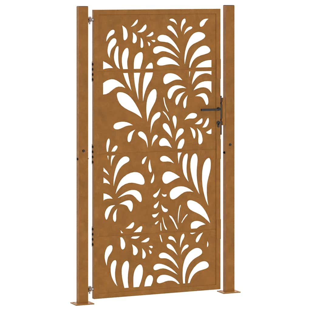 Cancello Vidaxxl con design ad onda 100x175 cm in acciaio resistente alle intemperie
