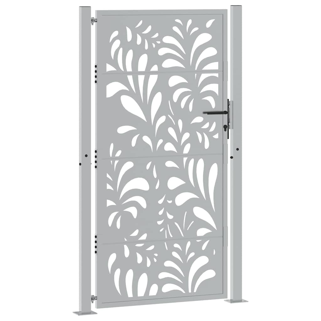 Cancello Vidaxxl con design ad onda 100x175 cm in acciaio resistente alle intemperie