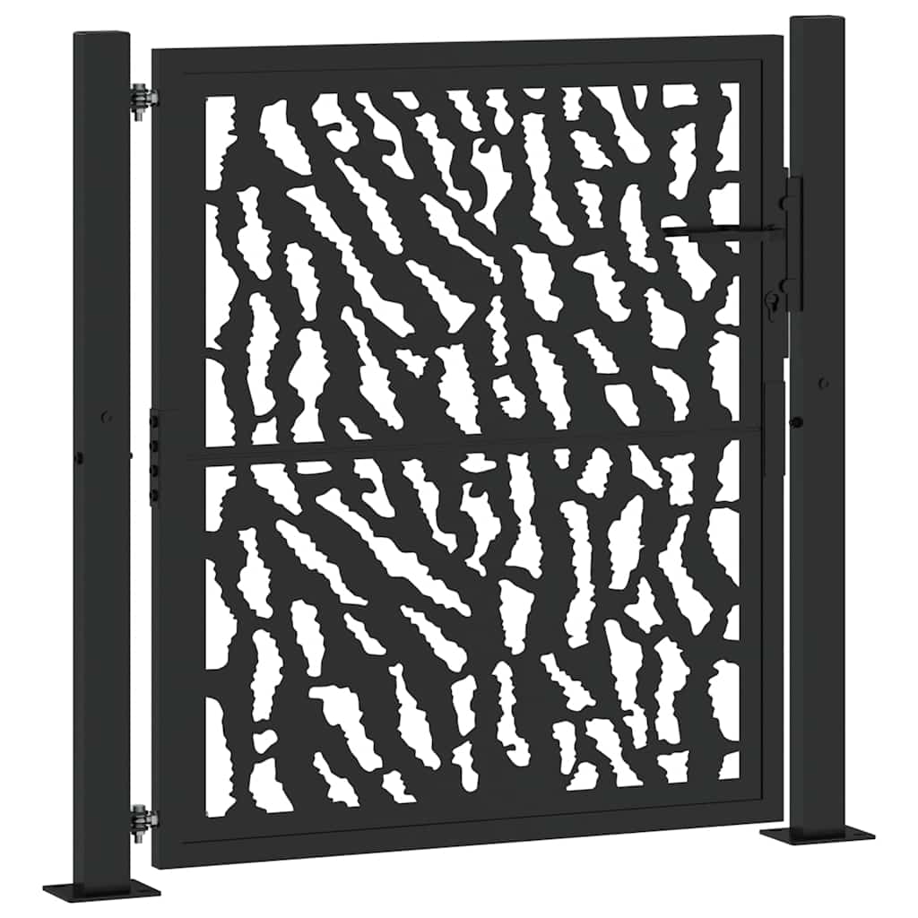 Cancello Vidaxxl con binario design 100x100 cm acciaio nero