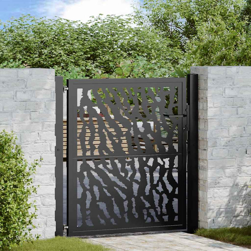 Vidaxl poort met sporenontwerp 100x100 cm staal zwart