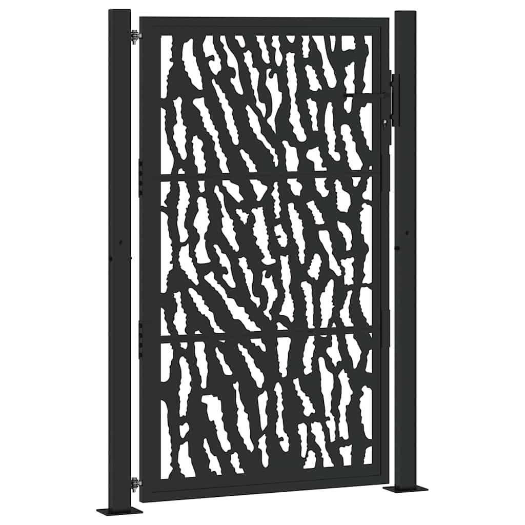 Cancello Vidaxx con binario design 100x150 cm acciaio nero