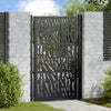 Cancello Vidaxx con binario design 100x150 cm acciaio nero
