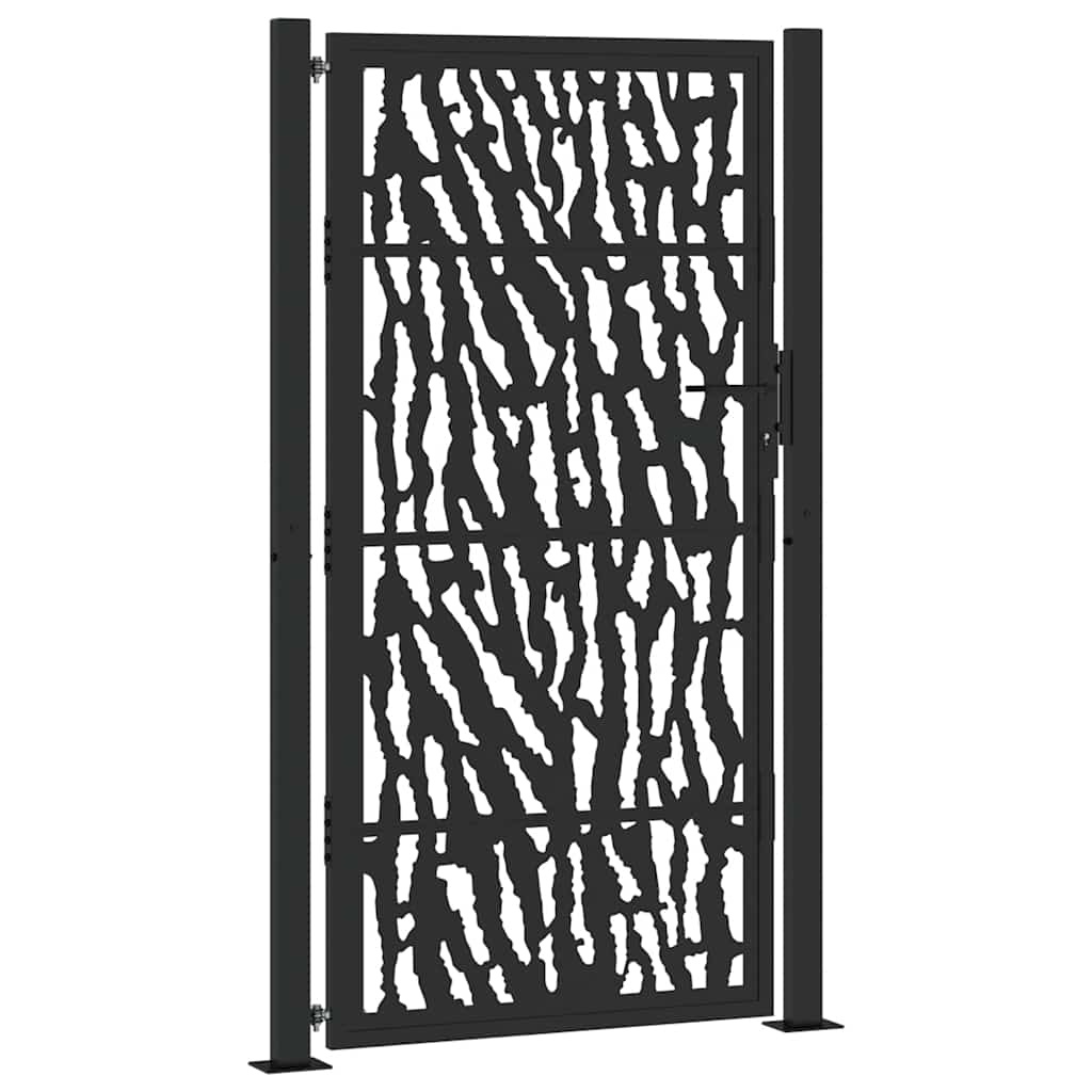 Cancello Vidaxxl con binario design 100x175 cm acciaio nero