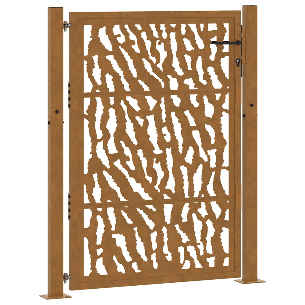Vidaxl poort met sporenontwerp 100x125 cm weervast staal