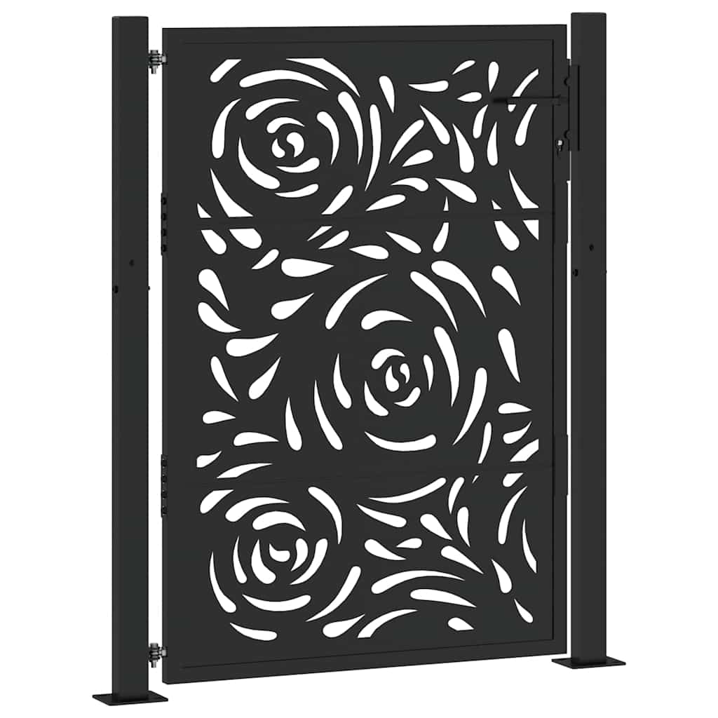 Puerta vidaxxl con diseño de llama 100x125 cm acero negro