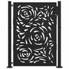 Vidaxl poort met vlamontwerp 100x125 cm staal zwart